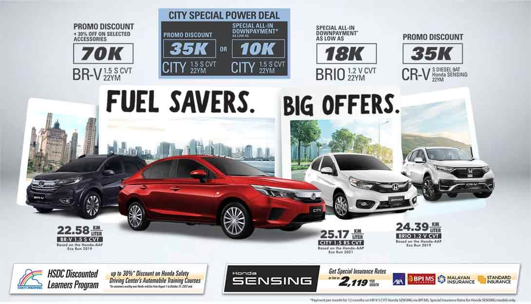Honda Cars Philippines › Grab Honda’s “Fuel Savers, Big Offers” this August