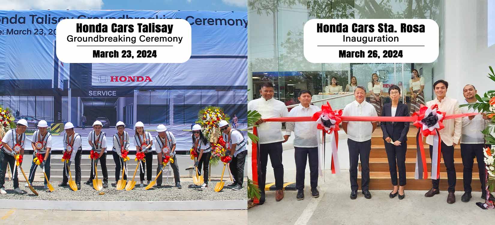 The groundbreaking of Honda Cars Talisay and the inauguration of Honda Cars Sta. Rosa