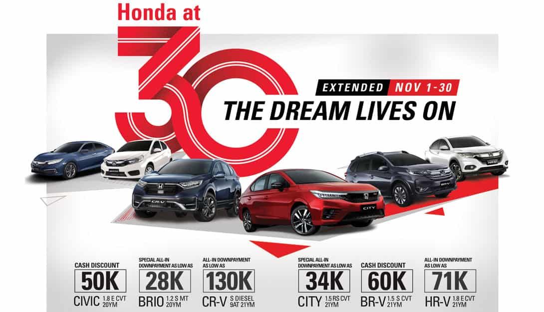 Honda Cars Philippines Honda Continues Its 30th Anniversary Celebration With Exciting Deals And Special Offerings This November Honda Cars Philippines Honda Continues Its 30th Anniversary Celebration With Exciting Deals And Special Offerings This November