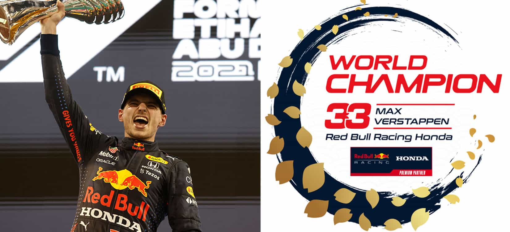 Max Verstappen bags the 2021 F1 Driver's World Championship Trophy